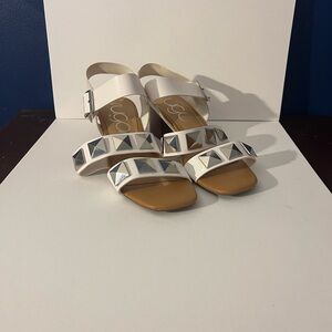 Sugar White Sandals with Silver Accents